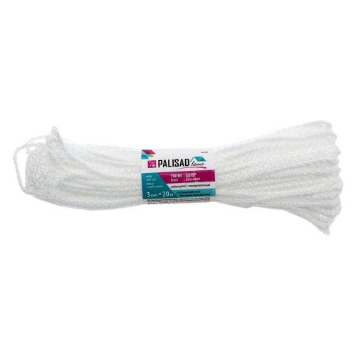 Шнур бельевой полипропиленовый с сердечником, 3 мм, L 20 м, белый, Home Palisad по ценам производителя в Краснодаре с доставкой по всей России