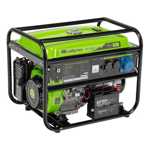 Генератор бензиновый БС-6500Э, 5.5 кВт, 230В, четырехтактный, 25 л, электростартер Сибртех по ценам производителя в Краснодаре с доставкой по всей России