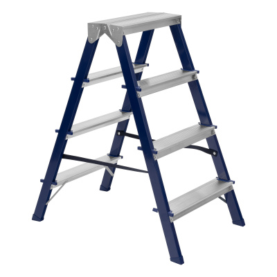 Стремянка двусторонняя 4 ступени, стальная, Сибртех по ценам производителя в Краснодаре с доставкой по всей России