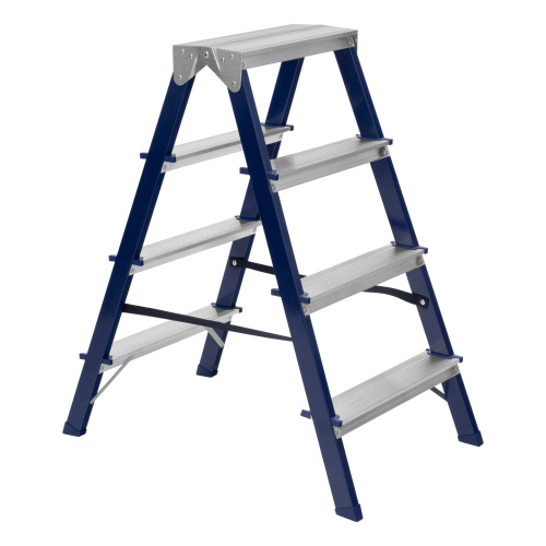 Стремянка двусторонняя 4 ступени, стальная, Сибртех по ценам производителя в Краснодаре с доставкой по всей России