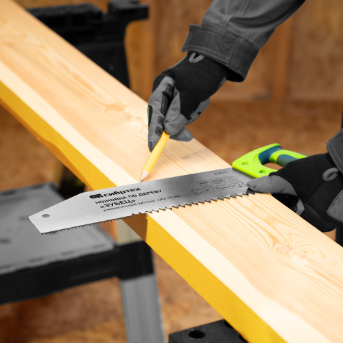 Ножовка по дереву "Зубец", 400 мм, шаг зуба 10 мм, каленый зуб 2D, двухкомпонентная рукоятка Сибртех по ценам производителя в Краснодаре с доставкой по всей России