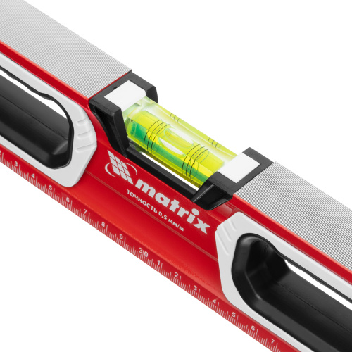 Уровень алюминиевый, магнит, фрезерованный, 3 глазка (1 зеркальный) двухкомпонентные рукоятки, 600 мм Matrix по ценам производителя в Краснодаре с доставкой по всей России