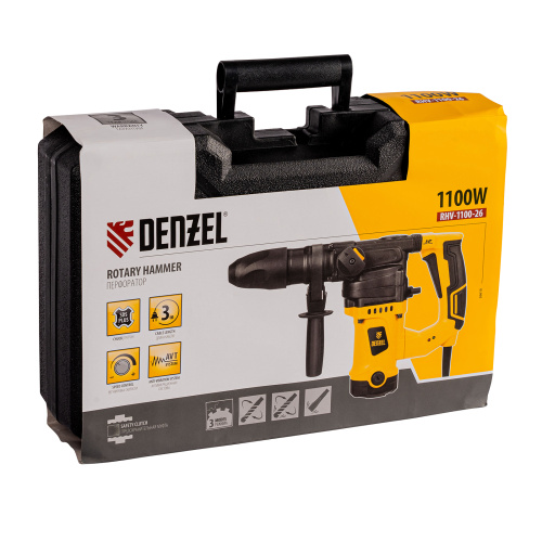 Перфоратор электрический RHV-1100-26, SDS-plus, 1100 Вт, 4 Дж, 3 режима Denzel по ценам производителя в Краснодаре с доставкой по всей России