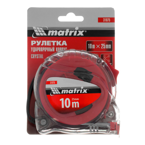 Рулетка Crystal,10 м х 25 мм,корпус из поликарбоната Matrix по ценам производителя в Краснодаре с доставкой по всей России