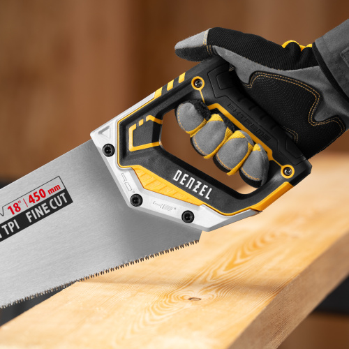 Ножовка по дереву, 450 мм, 11 TPI, зуб 3D, металлопластиковая рукоятка Denzel по ценам производителя в Краснодаре с доставкой по всей России