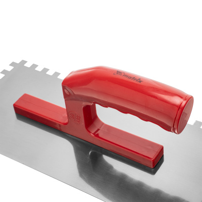 Гладилка стальная, 280 x 130 мм, зеркальная полировка, пластмастмассовая ручка, зуб 8 x 8 мм Matrix по ценам производителя в Краснодаре с доставкой по всей России