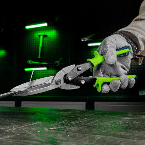 Ножницы по металлу, удлиненные, 285 мм, пряморежущие, двухкомпонентные обрезиненные рукоятки Сибртех по ценам производителя в Краснодаре с доставкой по всей России