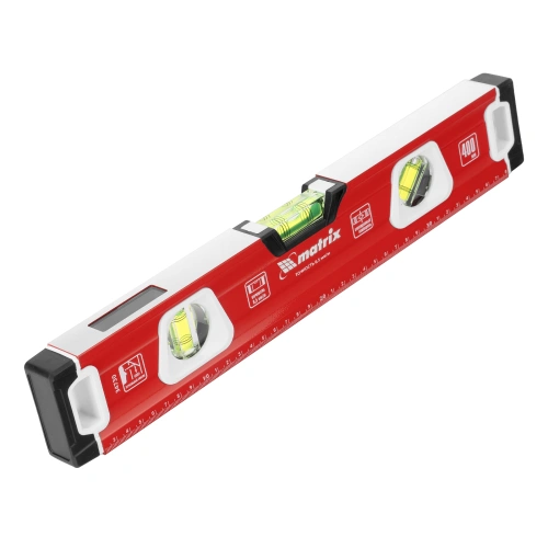 Уровень алюминиевый, магнит, фрезерованный, 3 глазка (1 зеркальный) 400 мм Matrix по ценам производителя в Краснодаре с доставкой по всей России