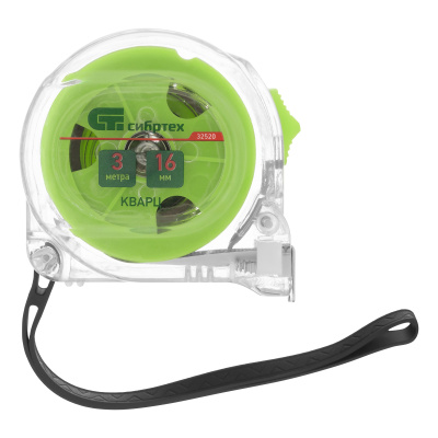 Рулетка Кварц,прозрачный корпус,амортизатор,3 м х 16 мм Сибртех по ценам производителя в Краснодаре с доставкой по всей России