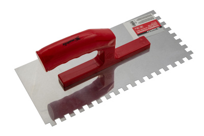 Гладилка из нержавеющей стали, 280 х 130 мм, зеркальная полировка, пластмассовая ручка, зуб 8 х 8 мм Matrix по ценам производителя в Краснодаре с доставкой по всей России