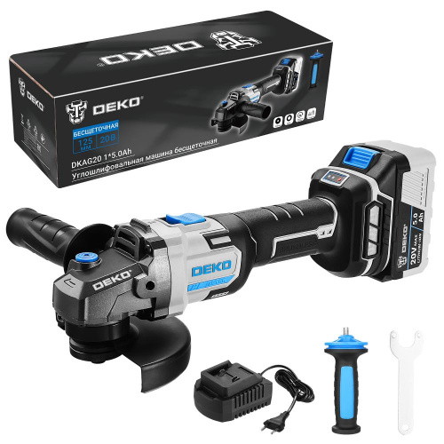 Углошлифовальная машина бесщеточная DEKO DKAG20, 20В, 1*5.0Ач по ценам производителя в Краснодаре с доставкой по всей России