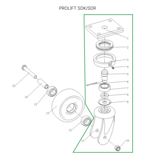 Кронштейн колесной опоры для штабелеров SDR1536/1545S/1645/1656/2036/2045, SDK по ценам производителя в Краснодаре с доставкой по всей России