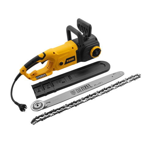 Пила цепная электрическая EDS-2200, 2.2 кВт,продольная, шина 45 см, шаг 3/8, паз 1.3 мм, 62 звена Denzel по ценам производителя в Краснодаре с доставкой по всей России