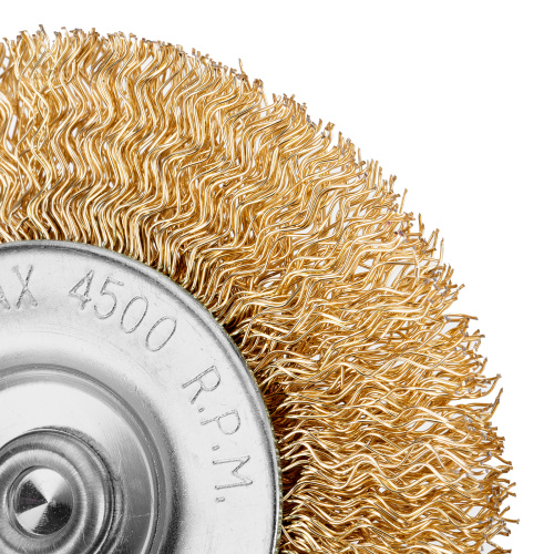 Щетка для дрели, 75 мм, плоская со шпилькой, латунированная витая проволока Matrix по ценам производителя в Краснодаре с доставкой по всей России