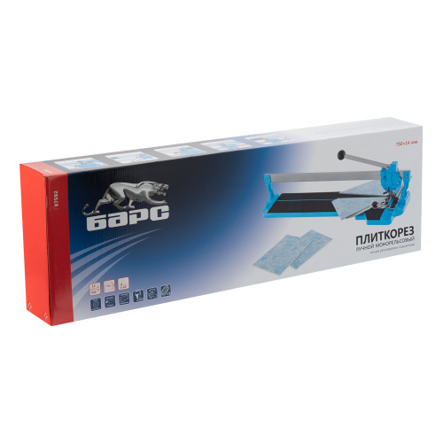 Плиткорез ручной монорельсовый 750 х 14 мм, ходовая каретка, 9/4 регулировка подшипников, литая станина Барс по ценам производителя в Краснодаре с доставкой по всей России