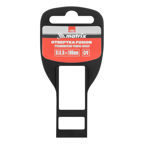 Отвертка Fusion, SL6 х 100 мм, CrV, трехкомпонентная рукоятка "Anti slip" Matrix по ценам производителя в Краснодаре с доставкой по всей России