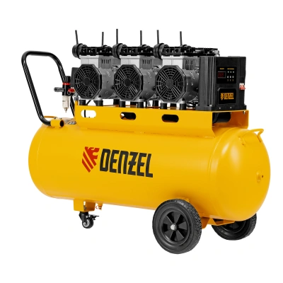 Компрессор безмасляный, малошумный DLS 3300/100, 3300 Вт,3x1100, 100 л, 570 л/мин ,блок управления Denzel по ценам производителя в Краснодаре с доставкой по всей России