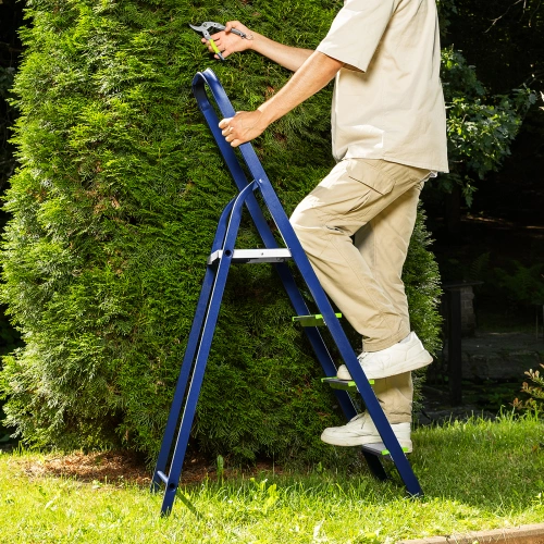 Стремянка, 4 ступени, стальной профиль, алюминиевые ступени Сибртех по ценам производителя в Краснодаре с доставкой по всей России