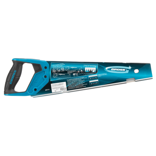 Ножовка по дереву "Piranha", 400 мм, 11-12 TPI, зуб-3D, каленый зуб, тефлоновое покрытие полотна, двухкомпонентная рукоятка Gross по ценам производителя в Краснодаре с доставкой по всей России