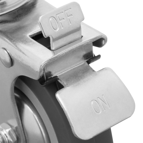 Колесо поворотное с тормозом D 75 мм, крепление  платформенное Сибртех по ценам производителя в Краснодаре с доставкой по всей России