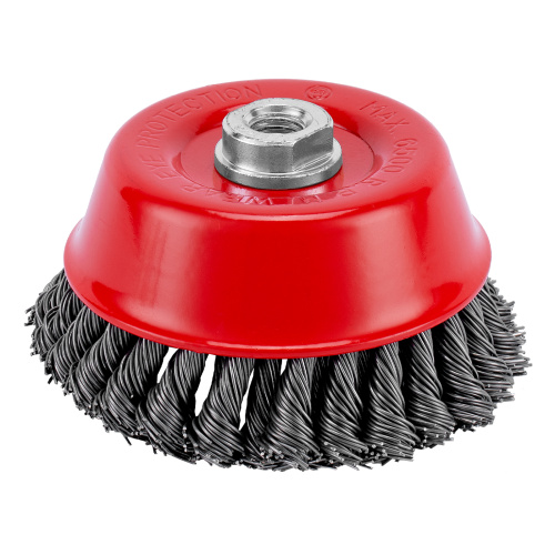 Щетка для УШМ, 125 мм, М14, "чашка", двухрядная, крученая проволока 0.8 мм Matrix по ценам производителя в Краснодаре с доставкой по всей России