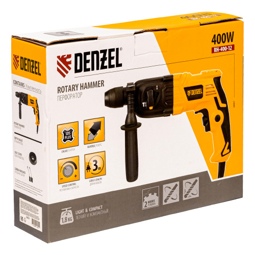 Перфоратор электрический RH-400-12, SDS-plus, 400 Вт, 1.2 Дж, 2 режима Denzel по ценам производителя в Краснодаре с доставкой по всей России