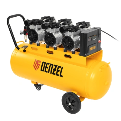 Компрессор безмасляный, малошумный  DLS 2250/100, 2250 Вт, 3x750, 100 л, 410 л/мин блок управления/ Denzel по ценам производителя в Краснодаре с доставкой по всей России