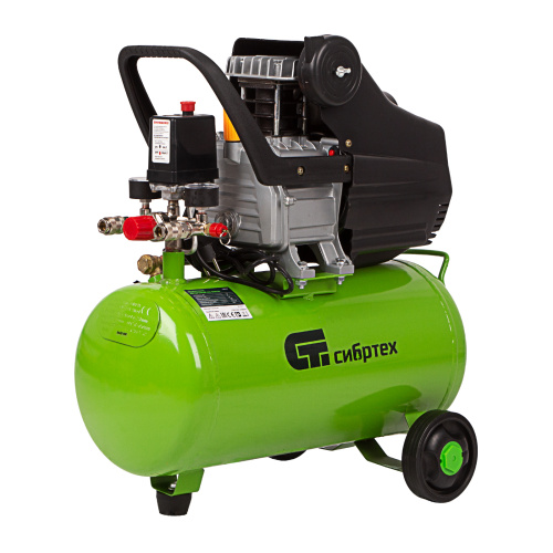 Компрессор воздушный КК-1500/24, 1.5 кВт, 198 л/мин, 24 л, прямой привод, масляный Сибртех по ценам производителя в Краснодаре с доставкой по всей России