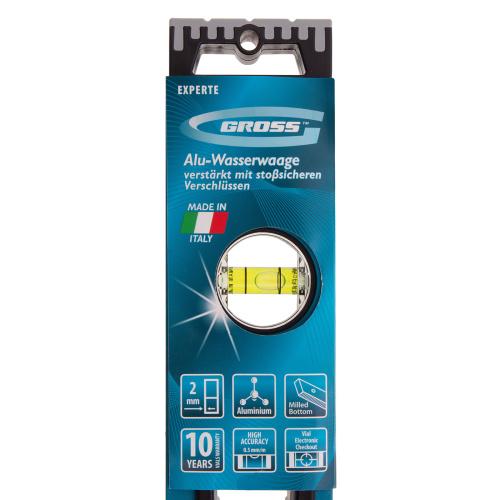 Уровень алюминиевый, 600 мм, усиленный с ударопрочными заглушками, рукоятки, 3 глазка Gross по ценам производителя в Краснодаре с доставкой по всей России