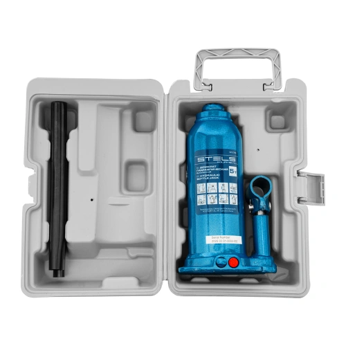 Домкрат гидравлический бутылочный, 5 т, h подъема 207-404 мм, в пластиковом кейсе Stels по ценам производителя в Краснодаре с доставкой по всей России