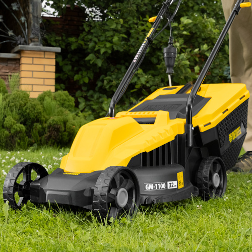 Газонокосилка электрическая GM-1100, 1100 Вт, шир. 32 см, 3 уров., травосб. 30 л Denzel по ценам производителя в Краснодаре с доставкой по всей России