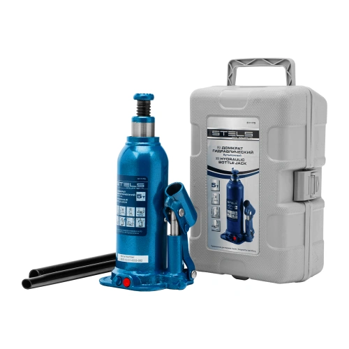 Домкрат гидравлический бутылочный, 5 т, h подъема 207-404 мм, в пластиковом кейсе Stels по ценам производителя в Краснодаре с доставкой по всей России