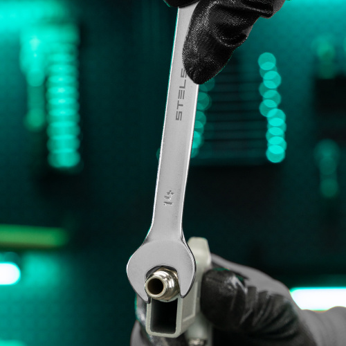 Ключ комбинированный, 14 мм, CrV, матовый хром Stels по ценам производителя в Краснодаре с доставкой по всей России