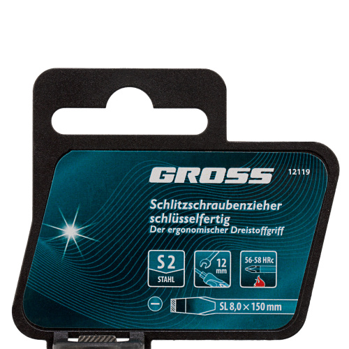 Отвертка SL8 x 150 мм, S2, трехкомпонентная рукоятка Gross по ценам производителя в Краснодаре с доставкой по всей России