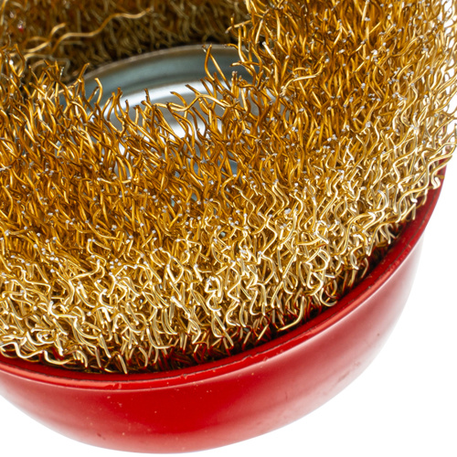 Щетка для УШМ, 65 мм, М14, "чашка", латунированная витая проволока Matrix по ценам производителя в Краснодаре с доставкой по всей России