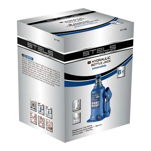 Домкрат гидравлический бутылочный телескопический, 6 т, подъем 180-410 мм Stels по ценам производителя в Краснодаре с доставкой по всей России