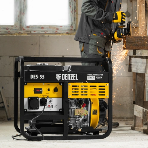 Генератор дизельный DES-55, 5,5 кВт, 230 В, 11 л, ручной стартер Denzel по ценам производителя в Краснодаре с доставкой по всей России