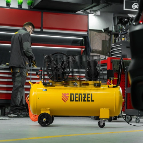 Компрессор воздушный BCV2300/100, ременный привод, 2.3 кВт, 100 литров, 440 л/мин Denzel по ценам производителя в Краснодаре с доставкой по всей России