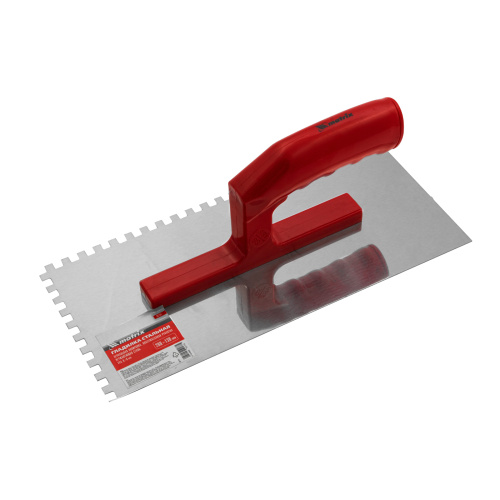 Гладилка из нержавеющей стали, 280 х 130 мм, зеркальная полировка, пластмассовая ручка, зуб 6 х 6 мм Matrix по ценам производителя в Краснодаре с доставкой по всей России