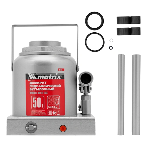 Домкрат гидравлический бутылочный, 50 т, высота подъема 240-370 мм Matrix по ценам производителя в Краснодаре с доставкой по всей России