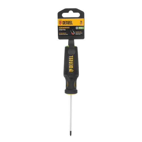 Отвертка PZ0x75 мм, CrV, трехкомпонентная рукоятка Denzel по ценам производителя в Краснодаре с доставкой по всей России