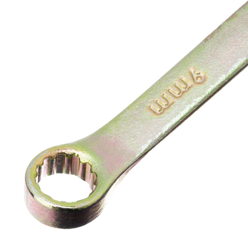 Ключ комбинированный, 9 мм, желтый цинк Сибртех по ценам производителя в Краснодаре с доставкой по всей России