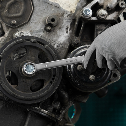 Набор ключей комбинированных, 8-19 мм, 8 шт, CrV, матовый хром Stels по ценам производителя в Краснодаре с доставкой по всей России