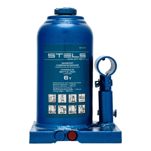 Домкрат гидравлический бутылочный телескопический, 6 т, H подъема 170-420 мм Stels по ценам производителя в Краснодаре с доставкой по всей России