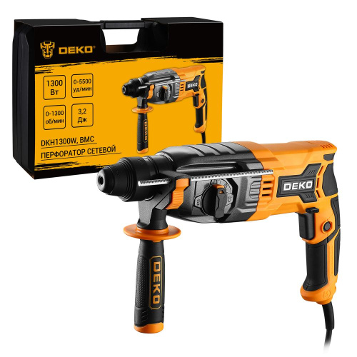 Перфоратор сетевой DEKO DKH1300W в кейсе, 1300Вт по ценам производителя в Краснодаре с доставкой по всей России
