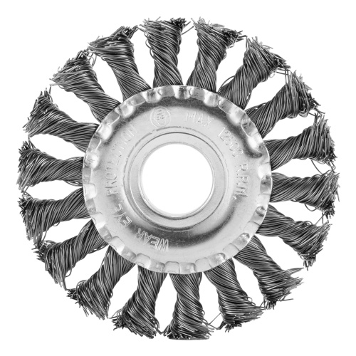 Щетка для УШМ, 100 мм, посадка 22.2 мм, плоская, крученая проволока 0.5 мм Сибртех по ценам производителя в Краснодаре с доставкой по всей России