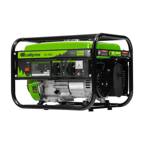 Генератор бензиновый БС-2800, 2.5 кВт, 230В, четырехтактный, 15 л, ручной стартер Сибртех по ценам производителя в Краснодаре с доставкой по всей России