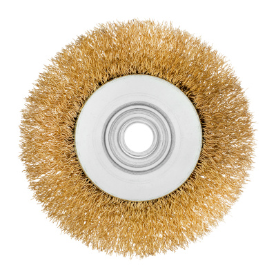 Щетка для УШМ, 100 мм, М14, "тарелка", латунированная витая проволока Matrix по ценам производителя в Краснодаре с доставкой по всей России