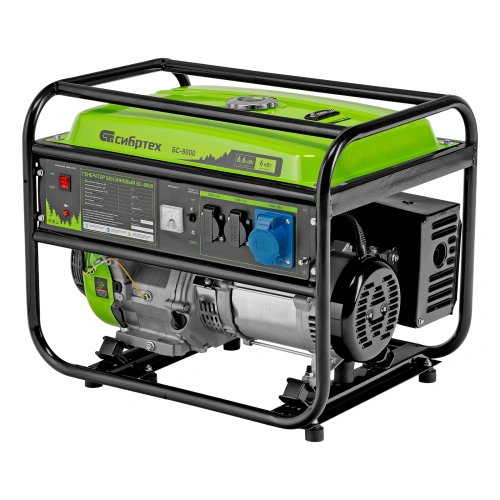 Генератор бензиновый БС-8000, 6,6 кВт, 230В, четырехтактный, 25 л, ручной стартер Сибртех по ценам производителя в Краснодаре с доставкой по всей России