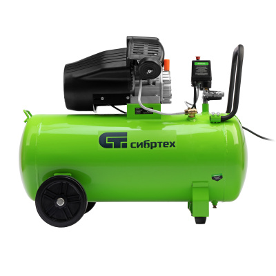 Компрессор воздушный КК-2200/100, 2,2 кВт, 350 л/мин, 100 л, прямой привод, масляный Сибртех по ценам производителя в Краснодаре с доставкой по всей России